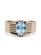 Vintage craft Ring Aquamarine Original Vintage 14K Rose Gold vrc007r